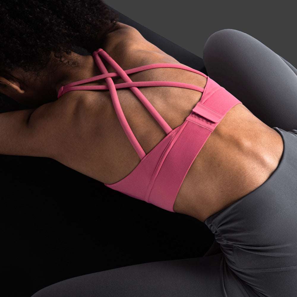 Seamless Buckle Beauty Back Fitness Sports Bra Women