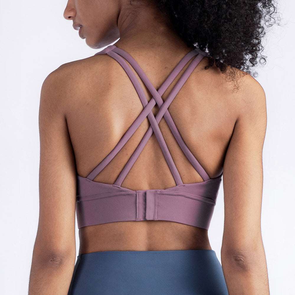 Seamless Buckle Beauty Back Fitness Sports Bra Women