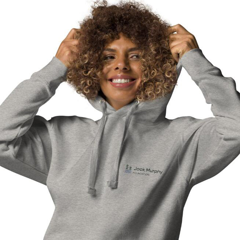 Women's Grey Minimalist And Versatile Printed Hoodie