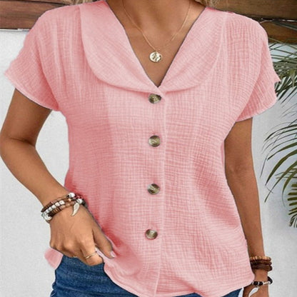 Women's Summer Solid Color Short-sleeves Top