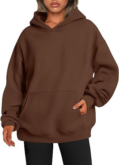 Women's Brown Autumn Thick Hoody Sweater