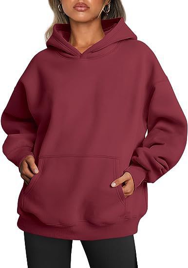 Women's Burgandy Autumn Thick Hoody Sweater