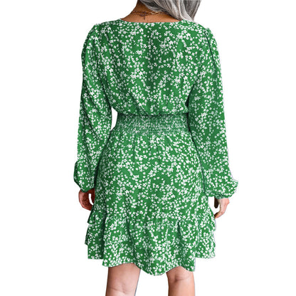 Women's Casual Versatile Floral V-neck Dress