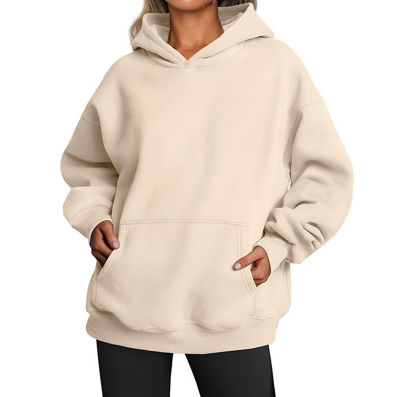 Women's Cream Autumn Thick Hoody Sweater