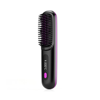 LCD USB Charging Ceramic Heating Electric Comb Hair Straightener