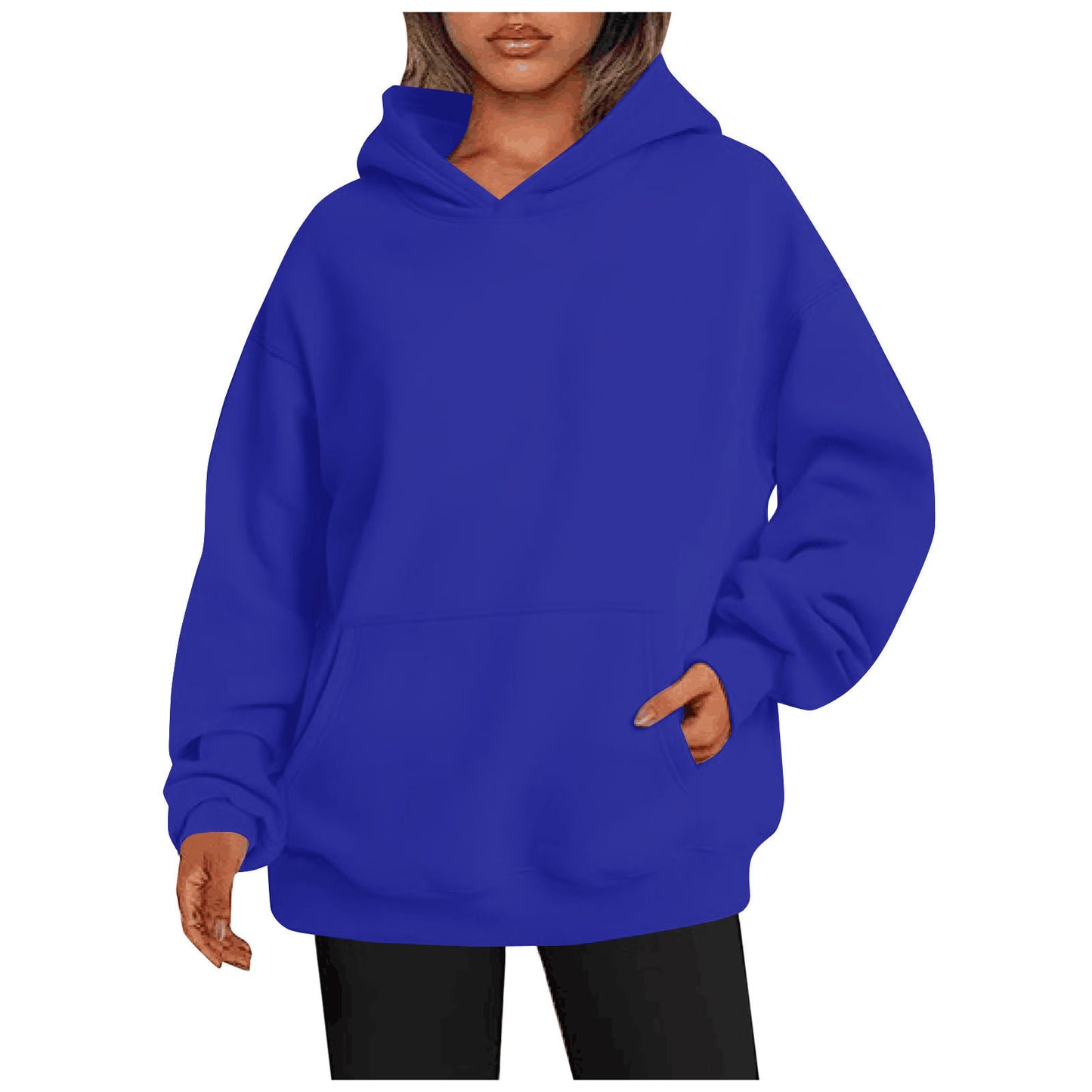 Women's Dark Blue Autumn Thick Hoody Sweater