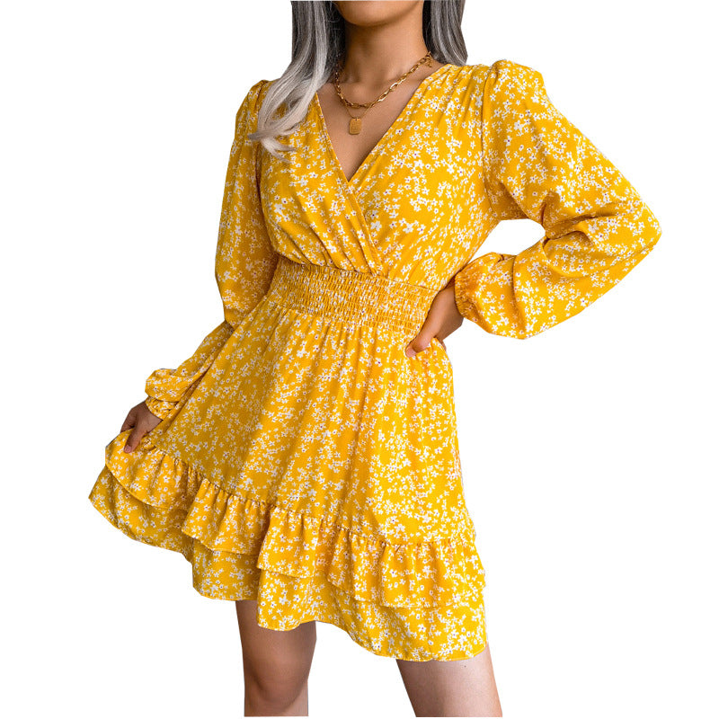 Women's Casual Versatile Floral V-neck Dress